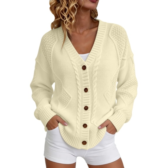 TRUBKH Lightweight Cardigans for Women's Button Down Cardigan Open Front Cardigan Sweaters Sweater Dress for Women Tunic Tops Blouse Pullovers Tops Pullover Cardigan Fall Clothes Beige XL