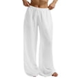thumbnail image 1 of TRUBKH Linen Pants Sweatpants Women Work Pants Women Womens Joggers Pants Wide Leg Linen Pants for Women Work Pants Spring Pants for Women 2025 White M, 1 of 9