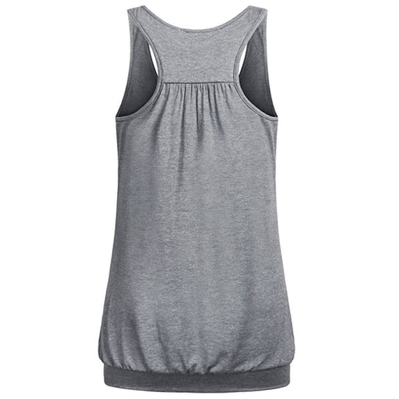 TRUBKH Long Tank Tops for Women Sleeveless Round Neck Womens Crop Tops Razor Back Tanks Crop Tank Tops Ruched Tops Halter Tops Yoga Tank Tops Camisole Tops for Women’s Tanks Gray S