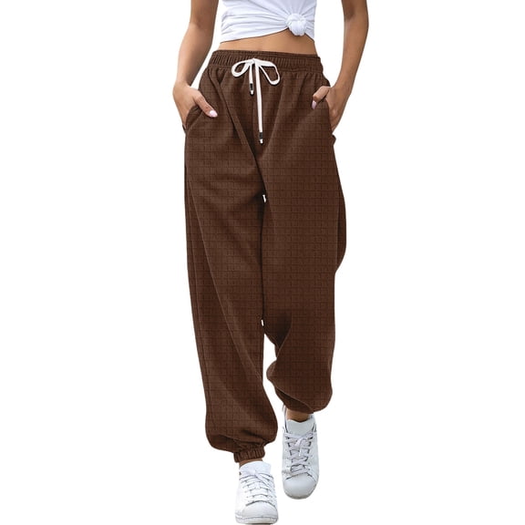 TRUBKH Lounge Pants Women Pants Sweatpants Women Slacks for Women Pantalones Para Mujer Wide Leg Pants Woman Yoga Pants Coffee M
