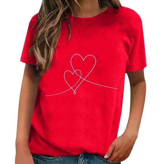 TRUBKH Love Shirt Boho Shirts Fall Shirt Women Blouses Tee Shirts Womens Valentines Day Womens Tops Shirt Women Red 1 Xl