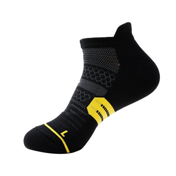 TRUBKH Men Compression Socks Women's Athletic Socks Mid Crew Socks Men Football Socks Crew Socks Women Athletic Ankle Socks Fun Socks for Women Yellow S