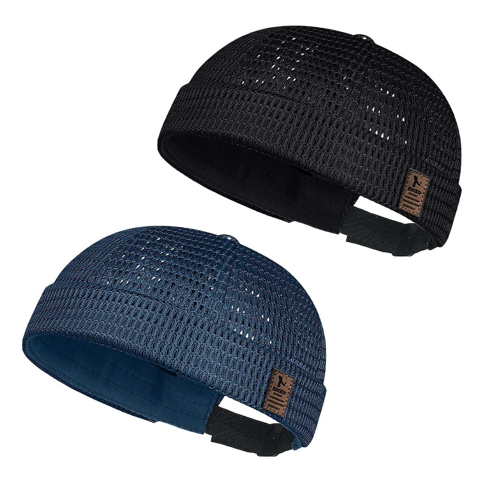 TRUBKH Men's Brimless Docker Cap Skullcaps Mesh Caps for Men