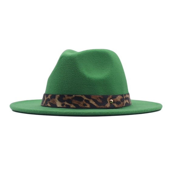TRUBKH Men's Top Hat Classic Wide Brim Outdoor Hat Classic Fedora Hats Vintage Hats Bowler Hat Wide Brim Fedora Hats Fedora Hats Men's Fedora Hats Wedding Hats Church Hats Green M
