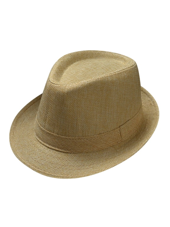 Men's top hat Lightweight Packable Classic Plain Vintage Trendy Classic Fedora Hats bowler hat Gangster Hat church hats wedding hats vintage hats mens hats men's fedora hats Yellow One Size