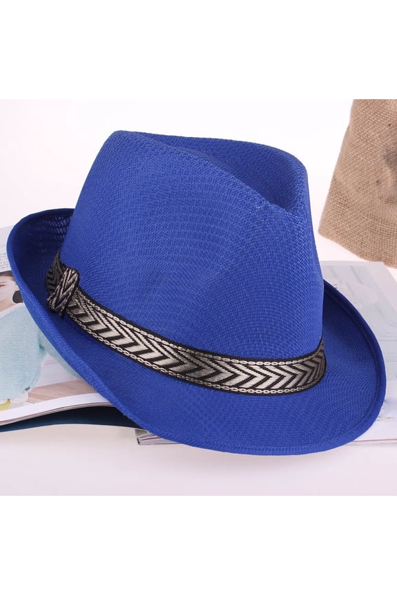 Men's top hat wedding hats Wide Brim Fedora Hats Classic Plain with Belt Buckle Gangster Hat bowler hat Classic Fedora Hats Fedora Hats Outdoor Hat church hats hats for men Multicolor A