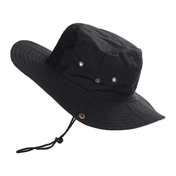 TRUBKH Mens Sun Hat for Men Women Fishing Hat Adventure Hat Mens Bucket Hat Outdoor Sun Hat Sun Hat Bucket Hat Fishing Hat for Men Bucket Hat with Face Cover & Neck Flap Boonie Ha Black One Size