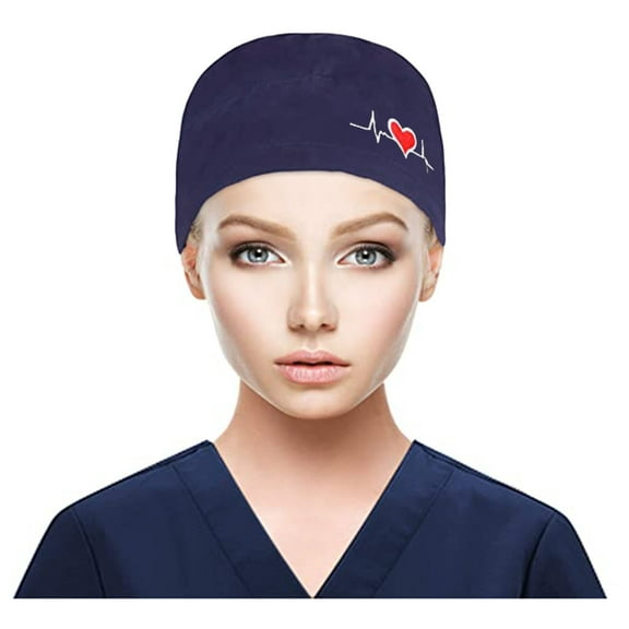 TRUBKH Nurse Caps for Women Scrub Hats Scrub Caps Chef Hat Nurse Hat Nursing Caps for Women Surgical Cap Navy One Size