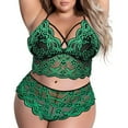 thumbnail image 1 of TRUBKH Pajama Set Lace Pajama Sets for Women 2 Piece 2 Piece Underwear Crop Top Casual Adjustable Strap romper Waisted Bikini Push Up Bustier Comfortable Seamless Square Neck Green XL, 1 of 1