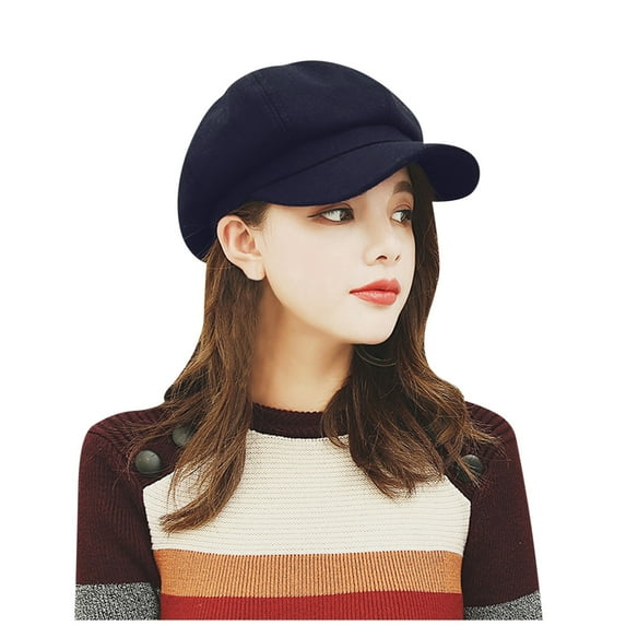 TRUBKH Paperboy Hat Newsboy Caps for Women Wool Hats for Women Winter Hats for Women Flat Cap Newsboy Hat Beret for Men Navy One Size