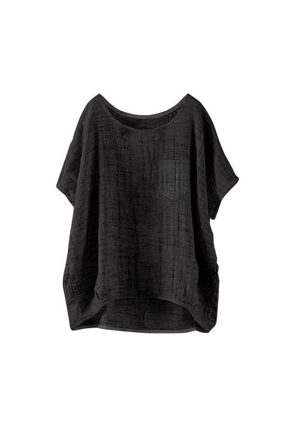 Peasant Blouses for Women Linen Tops for Women Linen Tunic Tops for Women Linen Shirts for Women Peasant Blouses for Women Flowy Tops for Women Black M