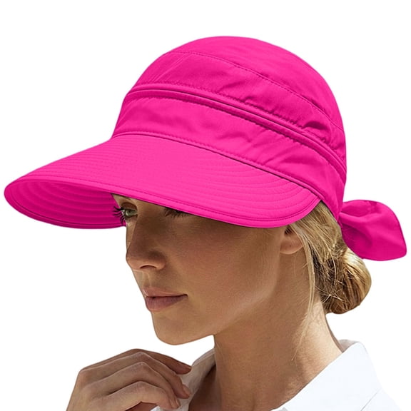 TRUBKH Peicees Wide Brim Visor Hat for Women Beach Sun Visor Sun Hats Wide Brim Visor Fishing Visor Lightweight Packable Sports Hat Golf Hat Outdoor Hat Summer Hats for Women Pink One Size