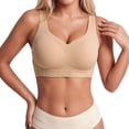 thumbnail image 1 of TRUBKH Posture Support Bra Plus Size Athletic Tops Bralettes for Women Comfortable Sports Bras Push Up Bra Bralettes for Women with Support Sports Bra Cross Back Support Bra Beige 2XL, 1 of 9