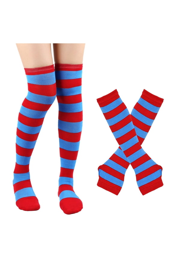 Rainbow Socks Striped Leg Warmers Arm Warmer Fingerless Gloves Striped Sleeves Leg Warmers Striped Long Fingerless Gloves Striped Gloves Wine One Size