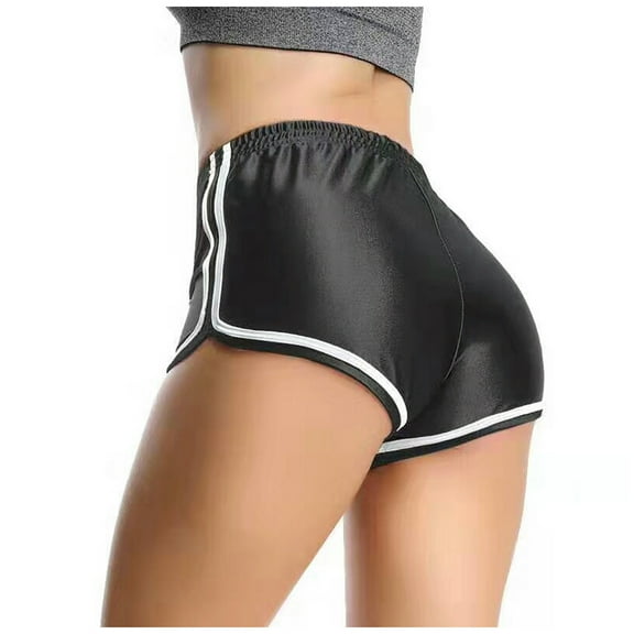 TRUBKH Running Shorts for Women Leather Shorts for Women High Waisted Shorts Women Butt Lifting Shorts for Women Workout Shorts Athletic Shorts Athletic Shorts Women Black L