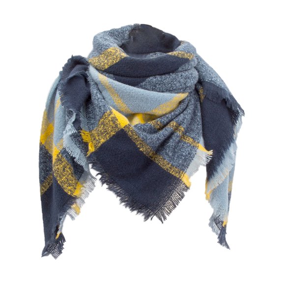 TRUBKH Shawl Wraps for Women Warm Shawl Wraps for Women Shawl Wrap Warm Shawl Wraps for Women Plaid Shawl Poncho Shawl Women's Wraps & Pashminas a Blue A