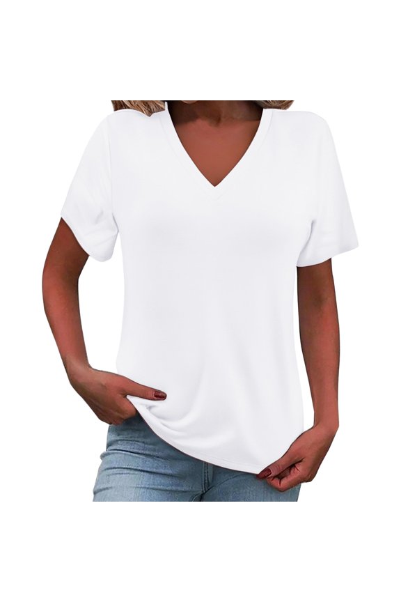Short Sleeve Shirts for Women V Neck T Shirts for Women Crop Top Bee Shirt Women's Fashion Clothes for Every Occasion Cotton Linen Cardigan Summer Chic Crop Top Shirt White M