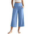 thumbnail image 1 of TRUBKH Shorts for Women Beach Drawstring Short Trendy Womens Bottoms Casual Elastic Waist with Multi Pockets Trendy Lounge Shorts Women Gym Shorts Gym Clothes for Woman Blue L, 1 of 5