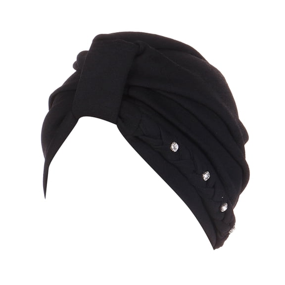 TRUBKH Silk Hair Wrap Headscarf Satin Headbands Scarf Headbands for Women Hair Turban Silk Headband Beanies Black One Size