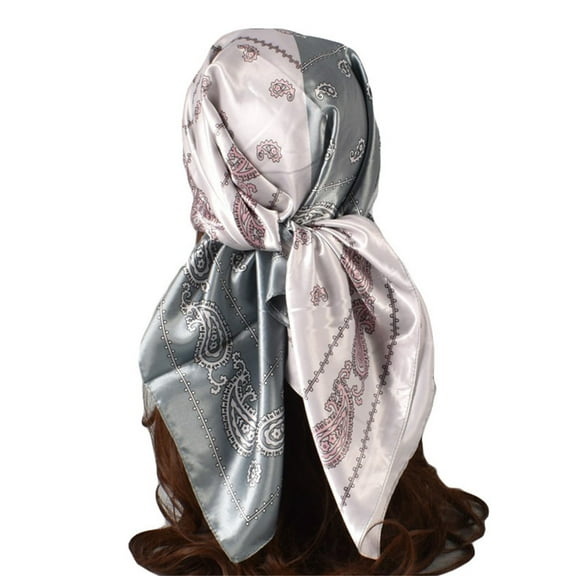 TRUBKH Silk Scarf Fashion Accessories Satin Scarf Scarf for Women Silk Head Scarf Silk Bandanas for Women Bag Scarf Gray One Size