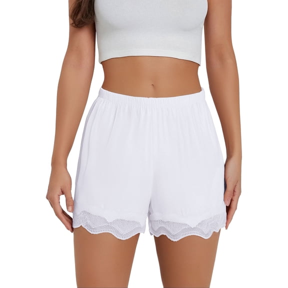 TRUBKH Slip Shorts for Women Under Dresses Shorts for Under Dresses Women Short Underwear for Women Seamless Shorts to Wear Under Dresses Safety Shorts White Xl