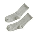 thumbnail image 1 of TRUBKH Soft Socks for Women High Socks Knee High Socks Crew Socks Women Womens Ruffle Socks Summer Socks Thick Socks Gray One Size, 1 of 4