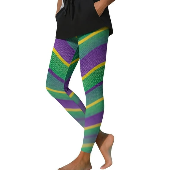 TRUBKH St. Patrick's Day Pants Graphic High Waist Skinny Leggings Tummy Control Workout Yoga Pants Shamrock Tights Yoga Pants 3d Printed Irish Green Clover Leaves Shamrock Pants A3 Dark Purple M