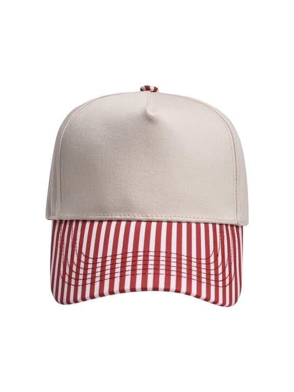 Striped Baseball Cap for Men Women Floppy Sun Hat Adjustable Fit Baseball Hats for Men Golf Hat Hats for Men for Everyday Wear St Patricks Day Hat Mens Mesh Hat Red A