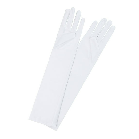 TRUBKH Tea Gloves for Women Long Gloves Gloves for Women Mesh Gloves Fingerless Gloves Fingerless Gloves for Women Arm Warmers White One Size