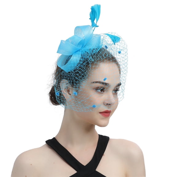 TRUBKH Tea Hats Fascinator Hats for Women Hats for Tea Party Fascinator Hat Tea Party Hats Fascinators for Women High Tea Hats for Women Blue 2 One Size