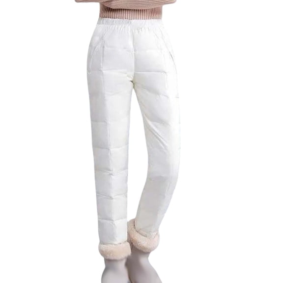 TRUBKH Thermal Pants Women Warm Pants for Women Pants for Women Trendy Fleece Leggings Workout Leggings for Women Yoga Leggings for Women Baggy Sweatpants White M