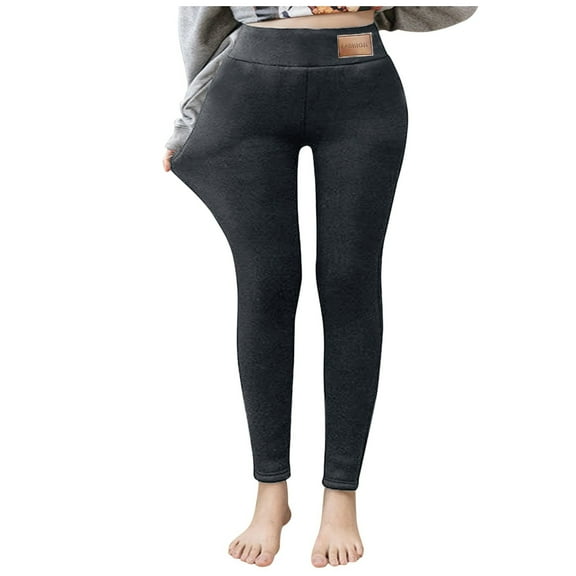 TRUBKH Thermal Pants Women Warm Pants for Women Winter Pants Baggy Pants Warm Leggings for Women Pants Fleece Leggings Dark Gray M