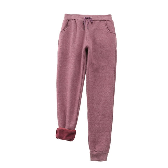 TRUBKH Thermal Pants Women Womens Joggers with Pockets Long Johns for Women Thermal Fleece Pants Women Leggings for Women Cargo Pants for Women Gym Leggings for Women Wine L