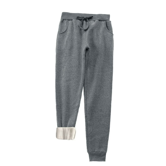 TRUBKH Thermal Pants Women Womens Joggers with Pockets Long Johns for Women Thermal Tights for Women High Waisted Leggings for Women Fleece Joggers for Women Sweatpants Women Dark Gray L
