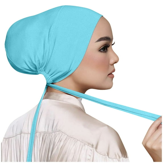 TRUBKH Towel Wrap Wide Headband Beanie Caps for Women Workout Headbands for Women Hair Towel Wrap for Women Boho Headbands Light Blue One Size