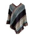thumbnail image 1 of TRUBKH Triangle Shawl Crochet Poncho Knit Poncho Sheer Shawl Chiffon Scarf Rebozo Para Mujer Winter Scarf Blue One Size, 1 of 4