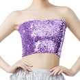 thumbnail image 1 of TRUBKH Tube Tops for Women Strapless Crop Tops Going Out Tops for Women Athletic Tank Tops for Women Mardi Holiday Sparkling Sequins Stretch Tube Top Womens Sleeveless Tops Pink One Size, 1 of 5