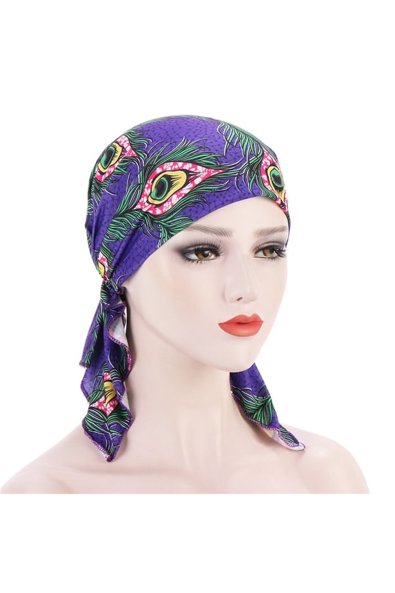 Turbans for Women bandanas for women bandana scarf square scarf Sweat Wicking Bandana Head Wrap lace bandana satin scarf head cover cap headband for Men and Women lace bandana Purple One Size