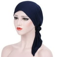 thumbnail image 1 of TRUBKH Turbans for Women satin scarf silk head scarf head cover tie headband Pirate Hat head wrap cap headband sweat band lace bandana head bandana square scarf hair scarf lace bandana Blue One Size, 1 of 1
