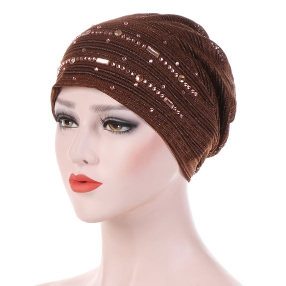 TRUBKH Turbans for Women square scarf Pirate Hat head wrap satin scarf head bandana lace bandana Bandana Head Wrap hair scarf sweat band cap headband tie headband silk head scarf Brown One Size