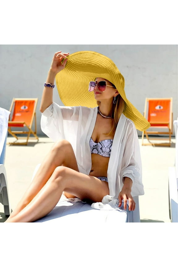 Visor Hats for Women Beach Hats for Women Straw Hat Sun Straw Hats for Men Cowboy Hats for Women Straw Hats for Women Bucket Hats for Men Yellow One Size