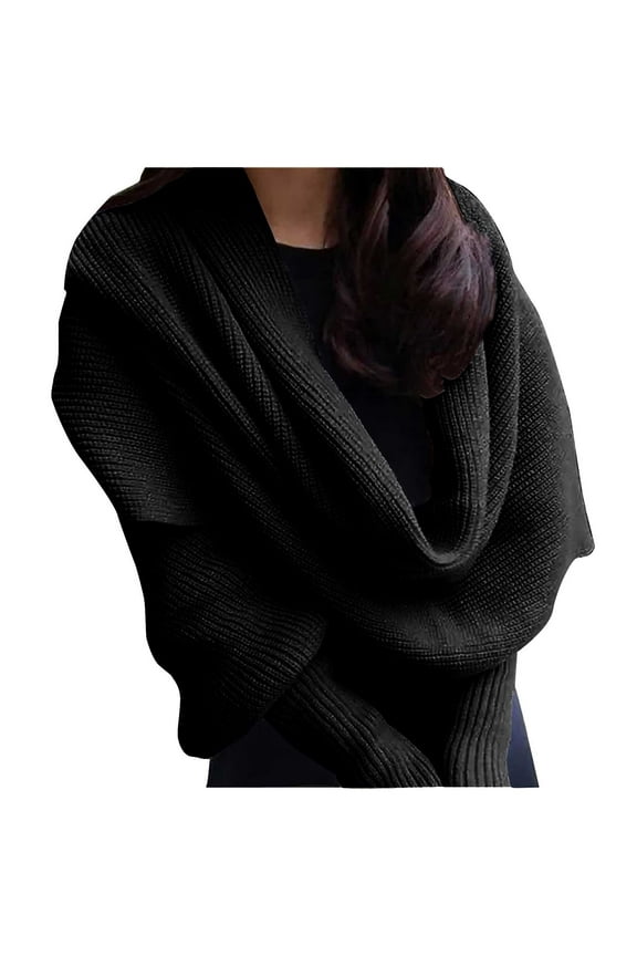 Warm Shawl Winter Scarf Sheer Shawl Shawl Crochet Poncho Long Scarf Sheer Scarf Black A