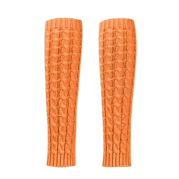 TRUBKH Warm Socks for Women Knee High Socks for Women Fuzzy Leg Warmers Over the Knee Socks Leg Warmers Knee Socks Thigh High Stockings Orange One Size