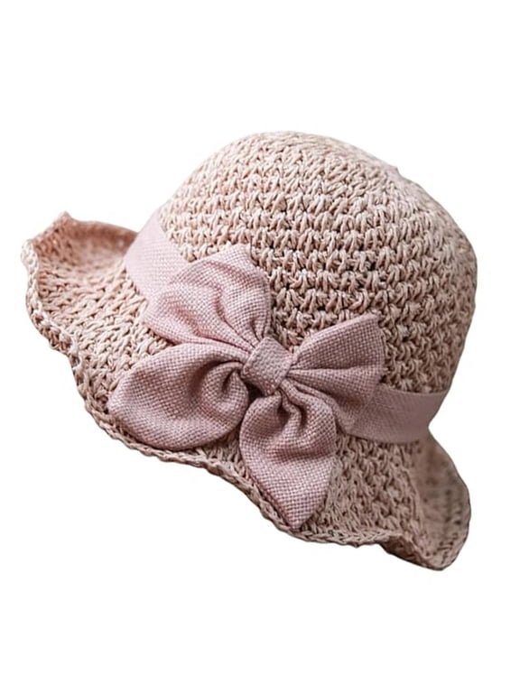 Wide Brim Hats for Women Ribbon Bow Summer Hat Mesh Hat Travel Bucket Hat Straw Hat Hats for Women Sun Hats Summer Beach Hats Beach Hat Wide-brimmed Hat Travel Straw Cap Pink M