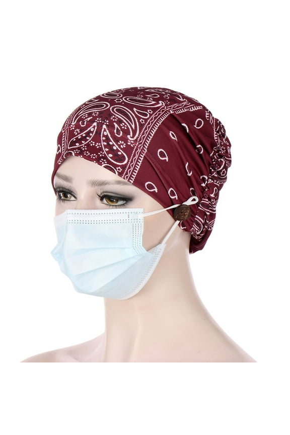 Wide Headbands for Women Hair Cap Boho Headbands Women Headbands Head Scarfs Sweat Headband Hair Band Wine One Size