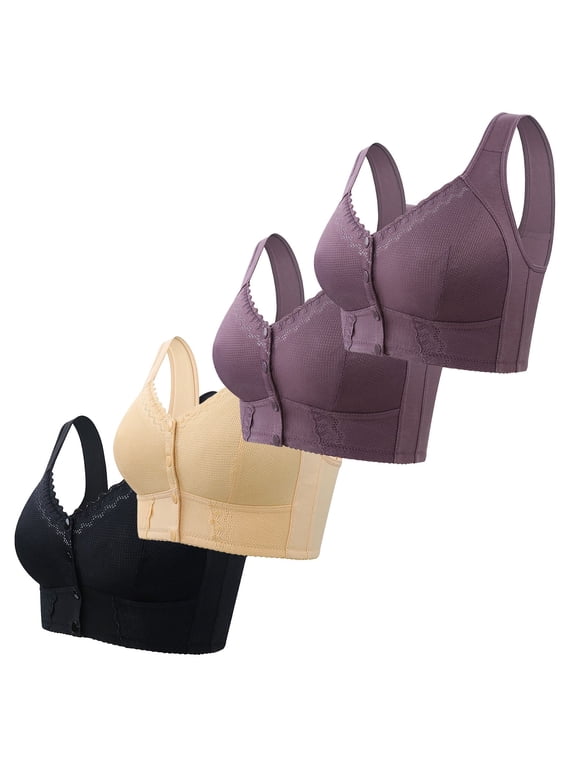 Wide-strap Bra Sets Women's Sports Style Bra Wireless Bra Stretch Bra Comfy Bra Everyday Bras Padded Push Up Vest Womens Bra Seamless Tops V Neck Bra Bras for Women Multicolor 58