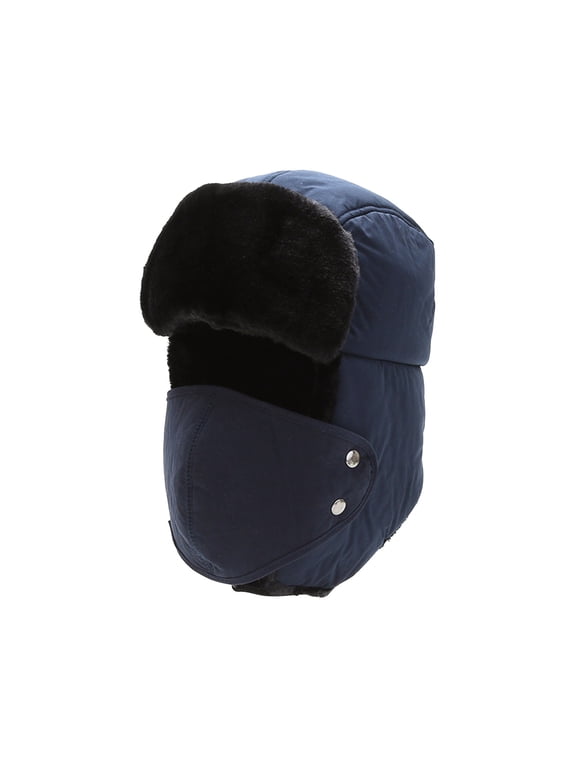 Winter Hats for Men Women Trapper Hat with Cover Ear Fisherman Cap Cycling Ski Caps Fluffy Bucket Hat Panama Fisherman Caps Warm Bucket Hat Ski Snow Cap Beanie for Men Women Blue One Size