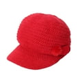 thumbnail image 1 of TRUBKH Winter Hats for Women Unisex Winter Beanie Knit Chunky Cap Winter Cap Double-layer Knit Hat Warm Fleece Lined Knitted Hat Warm Windproof Cap Fuzzy Hat Hats for Women Red One Size, 1 of 9