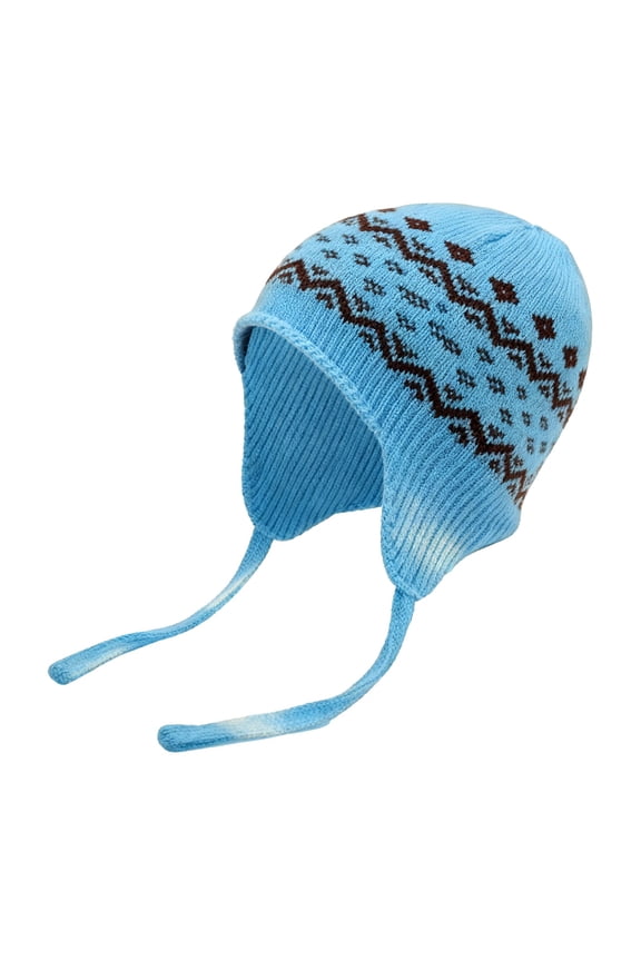 Winter Hats for Women Wool Braided Knit Hat Knitted Beanies Hat Trapper Ski Wool Fleeced Lined Cap Trapper Hat Handmade Toque Beanie Cap Warm Earflap Beanie A3 Blue One Size