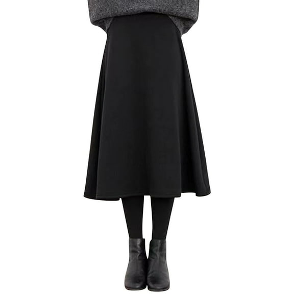 TRUBKH Winter Skorts for Women Knee Length Skirt with Fleece Skirt Pencil Skirt Half Slips for Women Skirts for Women Black M